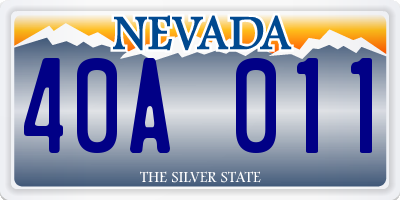 NV license plate 40A011