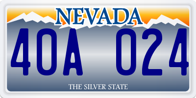 NV license plate 40A024