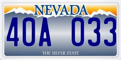 NV license plate 40A033