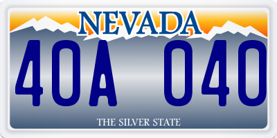 NV license plate 40A040