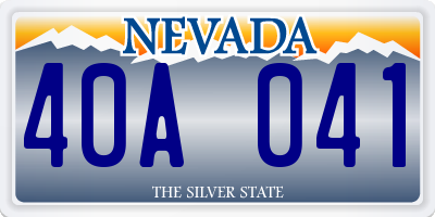 NV license plate 40A041