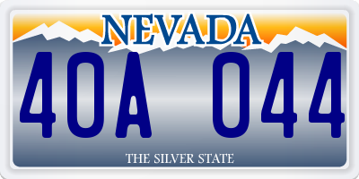 NV license plate 40A044