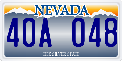 NV license plate 40A048