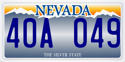 NV license plate 40A049