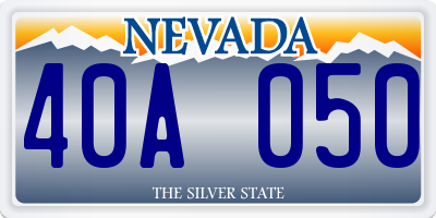 NV license plate 40A050