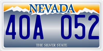 NV license plate 40A052