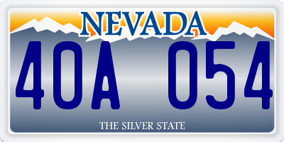 NV license plate 40A054