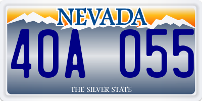 NV license plate 40A055