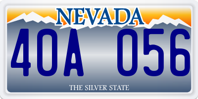 NV license plate 40A056