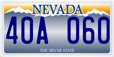 NV license plate 40A060