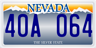 NV license plate 40A064