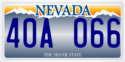 NV license plate 40A066