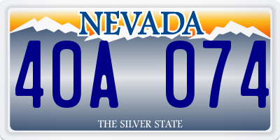 NV license plate 40A074