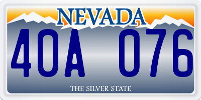 NV license plate 40A076