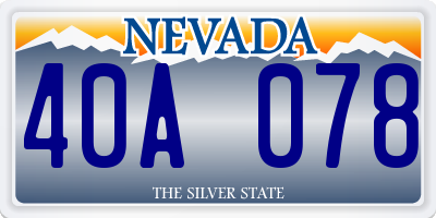 NV license plate 40A078