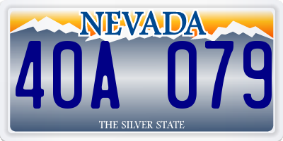 NV license plate 40A079
