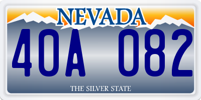 NV license plate 40A082