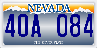 NV license plate 40A084