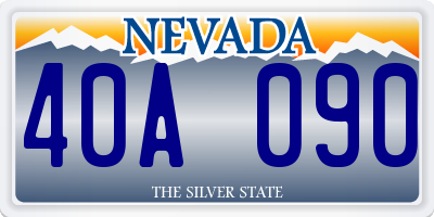 NV license plate 40A090