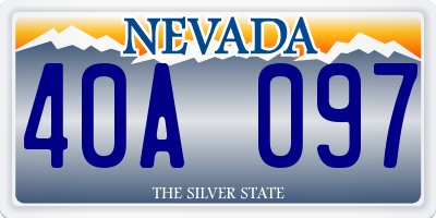 NV license plate 40A097