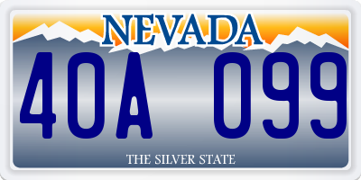 NV license plate 40A099
