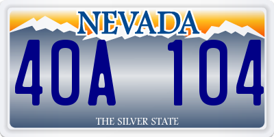 NV license plate 40A104