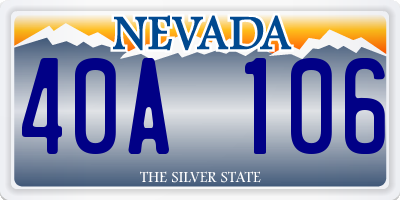 NV license plate 40A106