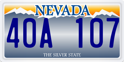 NV license plate 40A107