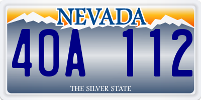 NV license plate 40A112