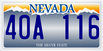 NV license plate 40A116