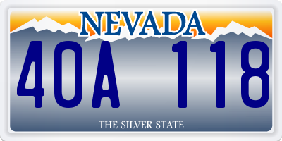 NV license plate 40A118