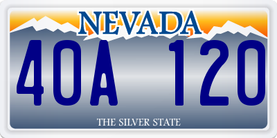 NV license plate 40A120