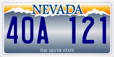 NV license plate 40A121