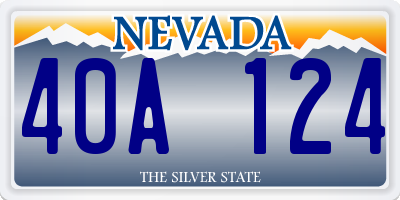 NV license plate 40A124