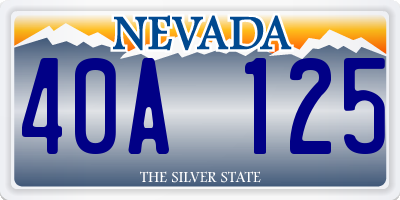 NV license plate 40A125