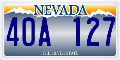 NV license plate 40A127