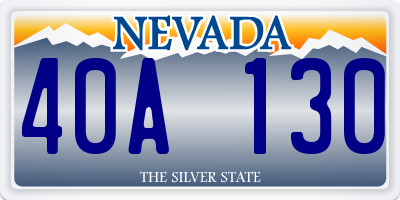 NV license plate 40A130