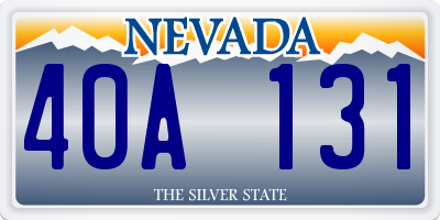 NV license plate 40A131