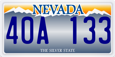 NV license plate 40A133