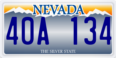 NV license plate 40A134