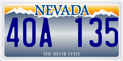 NV license plate 40A135