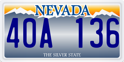 NV license plate 40A136