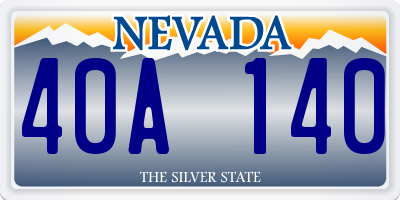 NV license plate 40A140