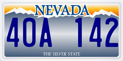 NV license plate 40A142