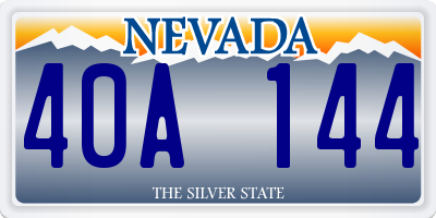 NV license plate 40A144