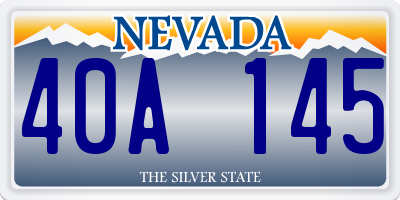 NV license plate 40A145