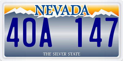 NV license plate 40A147