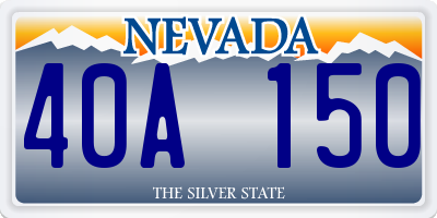 NV license plate 40A150
