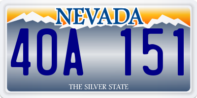 NV license plate 40A151