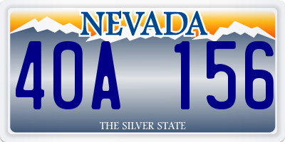 NV license plate 40A156